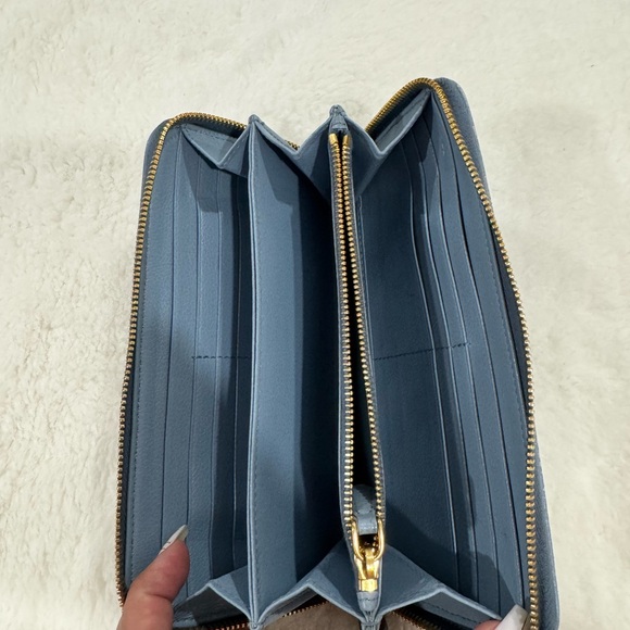 Light blue Prada long zippy wallet (soft leather) - Picture 9 of 9